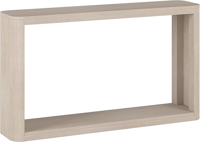 Henn&Hart 52" Wide Rectangular Console Table in Beech White, for Home, Living Room, Bedroom, Entertainment Room, Office