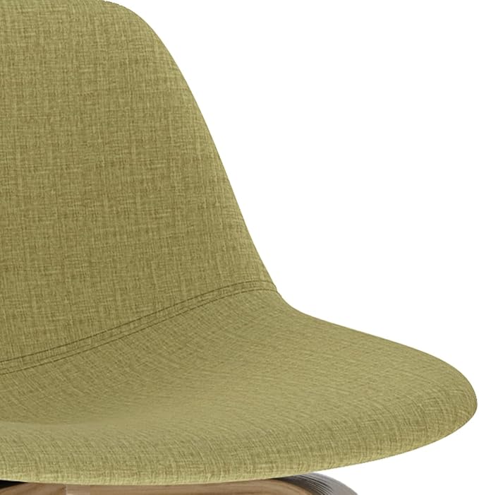 SIMPLIHOME Randolph Counter Stools (Set of 2) - 28 Inch Seat Height Upholstered Bentwood Kitchen Seats in Acid Green Linen Look Fabric, Mid Century Modern Seating with Curved Backrest and Footrest