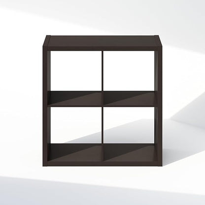 Furinno Cubic Closet Organizers and Storage, 4-Cube Closet Organizer, Open Shelf Closet Storage, Extra Thick Frame for Wardrobe, Bedroom, Living Room, Dark Oak