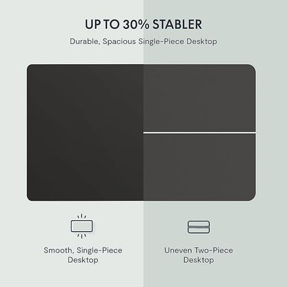 FLEXISPOT EN1 Whole-Piece Standing Desk 48 x 24 Inches Electric Height Adjustable Desk for Home Office (Black Frame + Black Table Top)