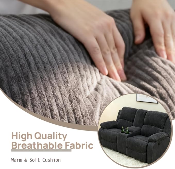 Electric Lift Recliner Sofa, Warm Plush Corduroy Fabric - Comfy Reading Chair for Living Room & Study, Ergonomic Electric Reclining Chair with Soft Upholstery