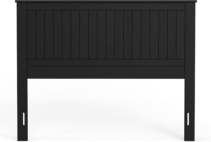 Glenwillow Home Wainscott Wood Panel Headboard in Black - Full Size