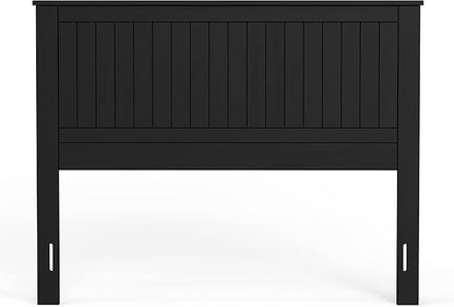 Glenwillow Home Wainscott Wood Panel Headboard in Black - Full Size
