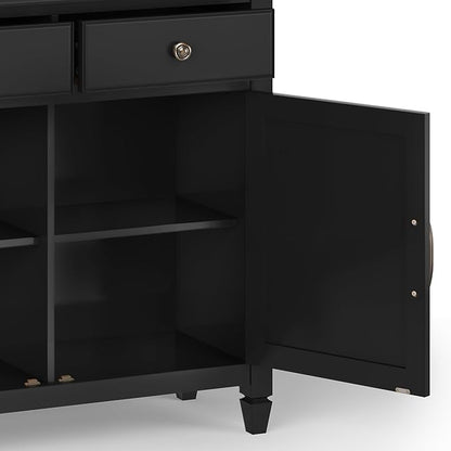 SIMPLIHOME Connaught SOLID WOOD 40 inch Wide Traditional Entryway Storage Cabinet in Black for the Living Room, Entryway and Family Room