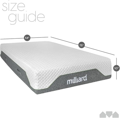Milliard 10-inch Memory Foam Full Size Mattress, Pressure-Relieving - Firm Memory Foam Mattress, Best Mattress for Classic Comfort, Restful Sleep Mattress Firm - Soft Memory Foam Mattress
