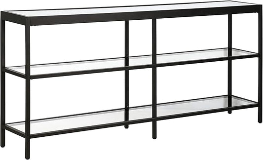 Henn&Hart 64" Wide Rectangular Console Table in Blackened Bronze, Entryway Table, Accent Table for Living Room, Hallway