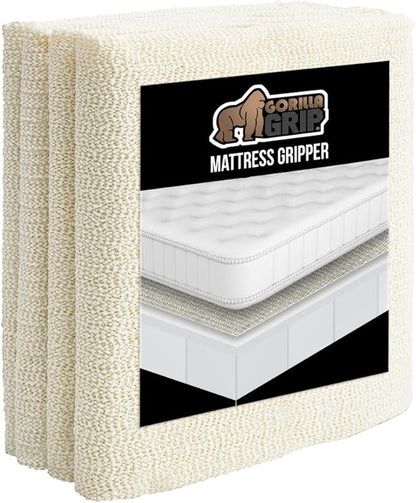 GORILLA GRIP Non Slip Mattress Gripper, Prevents Mattresses from Sliding and Holds Bed in Place, Pad Grips Beds, Sofa, Couch, Chair Cushions and Helps Keep Topper from Slipping, Easy Trim Pads, Twin