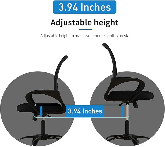 Bonzy Home Ergonomic Office Chairs Set of 2, Rolling Conference Room Chairs with Wheel, Mesh Computer Desk Chair with 360° Swivel, Height Adjustable, 2 Pack