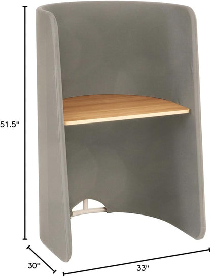Safco Products Roam Touchdown Personal Workstation, Laminate Desktop, Lightweight yet Durable Steel Frame, Fabric Privacy Shroud, Dark Gray