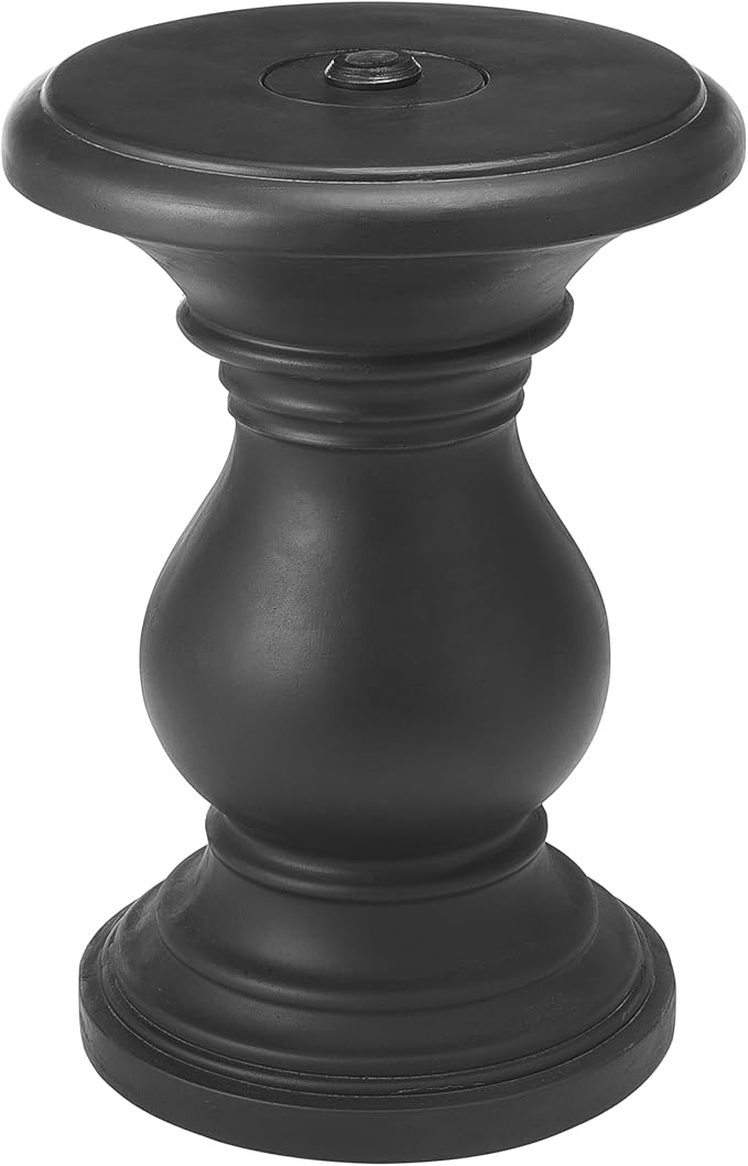 Christopher Knight Home Oriana MGO Outdoor Patio Side Table Umbrella Base, Heavy Duty Patio Umbrella Stand Outdoor Base with Hand-Turn Tightening Knob, Lounger Small Patio Coffee Table, Black