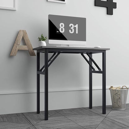 Need Folding Computer Desk - 31.5 Inch Foldable Office Writing Work Study Kids Student Teacher Home Bedroom Table for Small Space, Grey