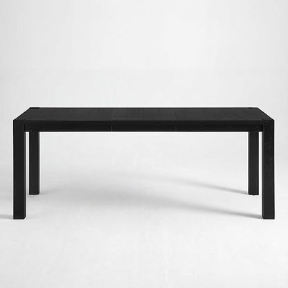 60"-80" Extendable Dining Table, Modern Rectangular Wood Kitchen Table, Farmhouse Expandable Dinner Table, Traditional Large Extension Meeting Desk for Dining Room, Living Room, Black