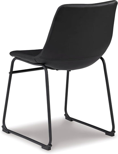Signature Design by Ashley Centiar Mid Century Dining Room Bucket Chair, 2 Count, Black