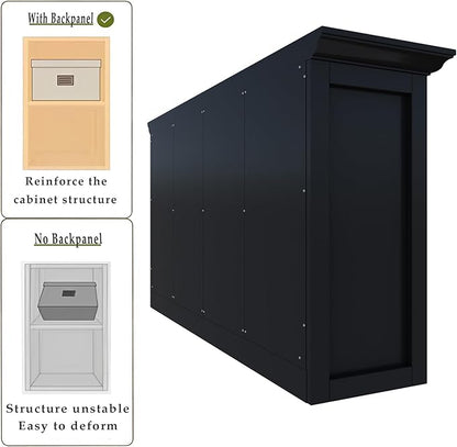 Cube Shelf Bookcase with Base - Wooden 2 Tiers Floor Standing Low Storage Cabinet for Home and Office, 8-Cube Lattice Bookshelf, Black
