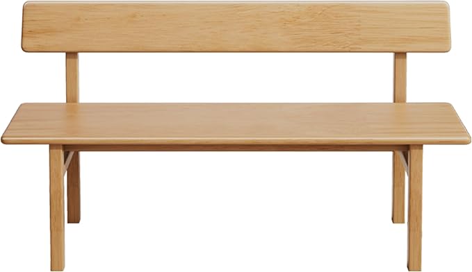 Outdoor indoor Bench, 47 Patio Garden and balcony Wooden Bench, Weatherproof Sturdy Wood Garden Bench with Seat for Porch, Park, Backyard, 800 Lbs Max Load, 2-Person log color Loveseat with Backrest
