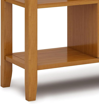 SIMPLIHOME Acadian SOLID WOOD 48 inch Wide Transitional Console Sofa Table in Light Golden Brown for the Living room Entryway and Bedroom
