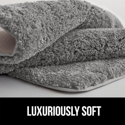 GORILLA GRIP Bathroom Rugs, 36x24, Ultra Soft Absorbent Mat, Thick Plush Bath Rug, Machine Washable, Microfiber Quick Dry, Mats for Shower, Bathtub and Floor, Home Decor Accessories, Gray