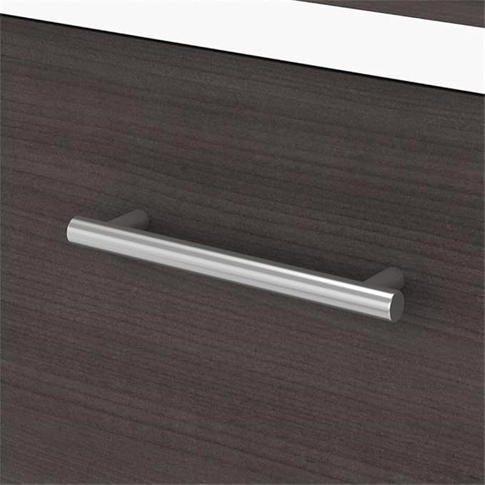 Pemberly Row Wood 2 Drawer Lateral File Cabinet in White and Storm Gray