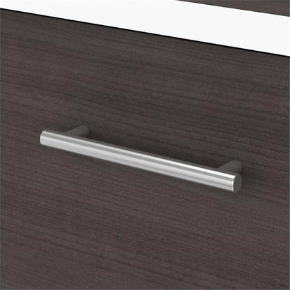 Pemberly Row Wood 2 Drawer Lateral File Cabinet in White and Storm Gray