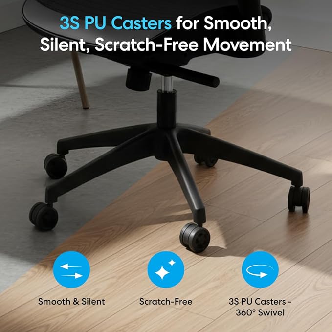 Autonomous ErgoChair Pro Ergonomic Office Chair Foam Grey Adjustable Lumbar Support, Rolling Swivel - Home Office Desk Chairs with Wheels and Arms - Ergonomic Desk Chair Comfy for Gaming & Long Hours