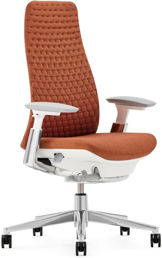 Haworth Fern Ergonomic Office Chair – Stylish and Innovative Desk Chair with Digital Knit Finish - Without Lumbar Support (Ember)