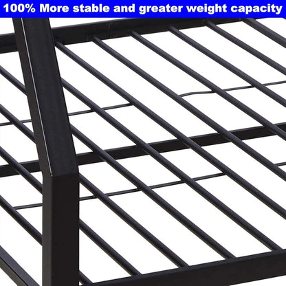 DOONREXS Upgraded Twin XL Over Queen Bunk Bed, Heavy Duty Strong Steel with Ladders and Guard Rail