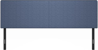 Furinno Roanne Headboard King Size, Plain Upholstered Wooden Headboard, Bed Frame Mount Head Board, Easy Assembly, for Bedroom, Dorm, Blue Denim