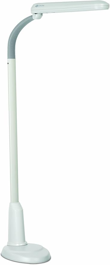 OttLite Standing Floor Lamp with Adjustable Neck, Craft Plus - 24w Gooseneck Floor Lamp for Bright Natural Daylight - Modern Home Decor, for Living Room, Sewing, Reading, Bedroom & Office
