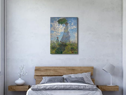 Wieco Art Woman with a Parasol Madame Monet and Her Son of Claude Monet Large Canvas Prints Wall Art Classic Oil Paintings Gallery Wrapped People Pictures Artwork for Bedroom Home Decor