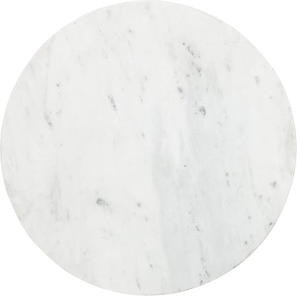 Kate and Laurel Tira Round Side Table, 14 x 14 x 24, White and Gray, Decorative Pedestal Style End Table for Use as a Bedroom Nightstand or Living Room Accent