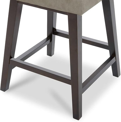CHITA Counter Height Swivel Barstool, FSC Certified Upholstered Bar Stool, 26.8" H Seat Height, PU Leather in Stone Gray