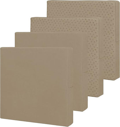 Easy-Going Waterproof Patio Cushion Covers 22x20x4 inch 4 Pack Replacement Non-Slip Outdoor Seat Cushion Slipcover with Zipper. Camel