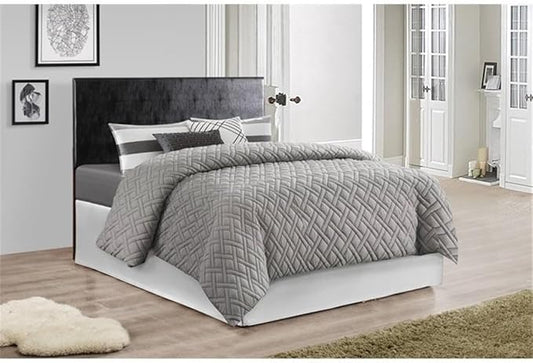 Pemberly Row Faux Leather Upholstered King Headboard in Black