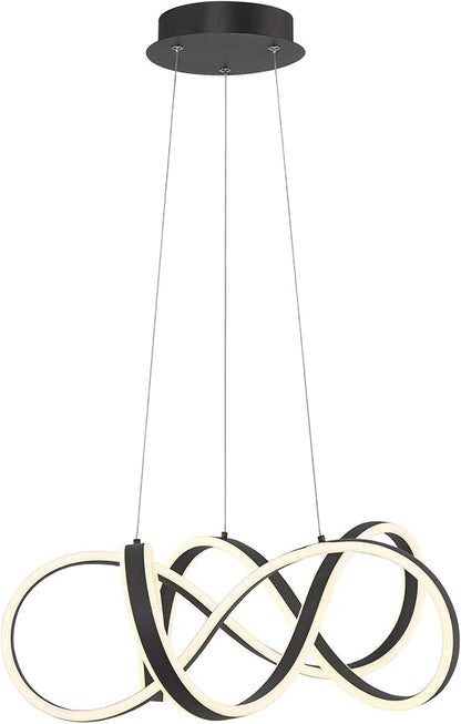 Possini Euro Design Helix Sand Black Ceiling Pendant Light 21" Wide Ultra Modern Sprial Twisted LED Light Strip Steel Metal Dining Room House Foyer Kitchen Island Entryway Home Living Room Bedroom