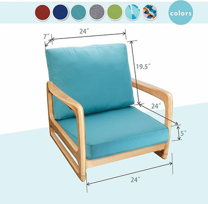 JMGBird Outdoor Chair Cushion Set, Deep Seat Patio Furniture Cushion 24"x24" Outdoor Cushions for Patio Furniture