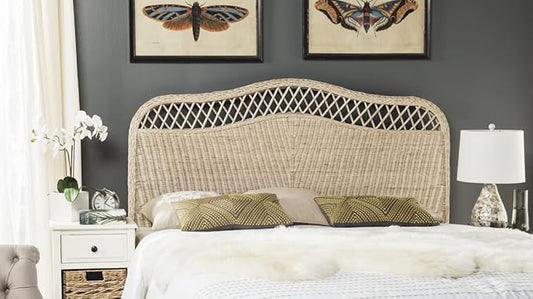 Safavieh Home Collection Sephina White Washed Rattan Headboard (King)