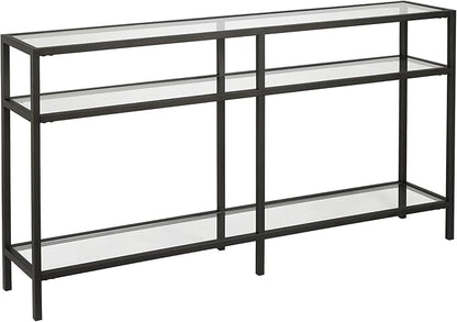 Henn&Hart 55" Wide Rectangular Console Table in Blackened Bronze, Entryway Table, Accent Table for Living Room, Hallway