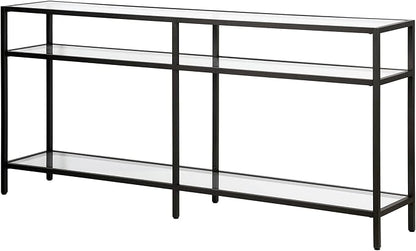 Henn&Hart 64" Wide Rectangular Console Table in Blackened Bronze, Entryway Table, Accent Table for Living Room, Hallway
