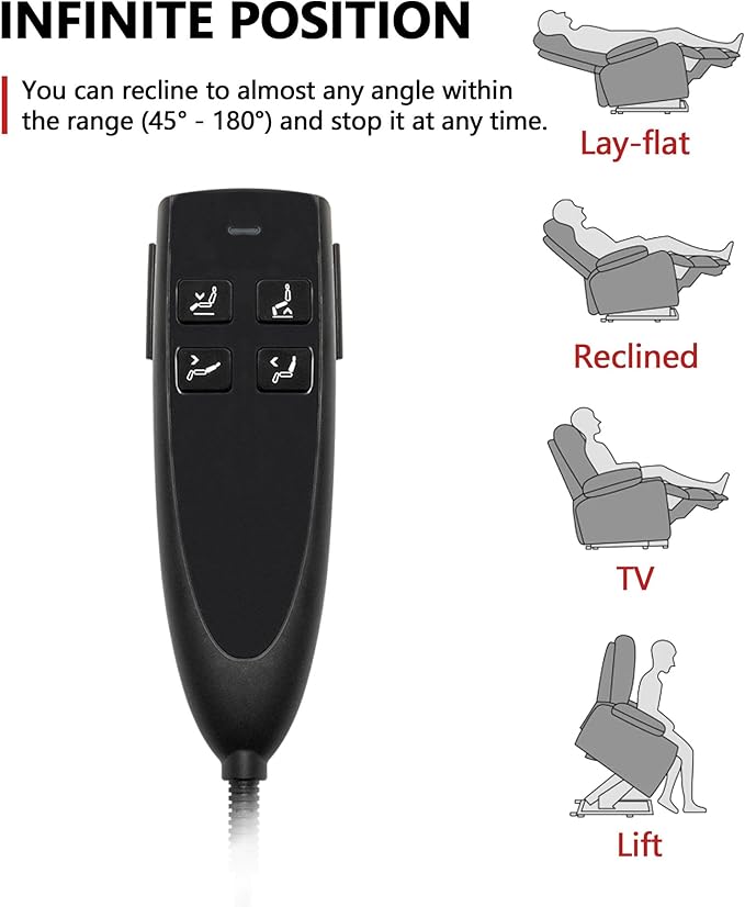 Lift Chair Lay Flat Recliner Heat Massage Dual Motor Infinite Position Power Recliners with Left Side Tray Table-Wireless Charger,Cup Holder