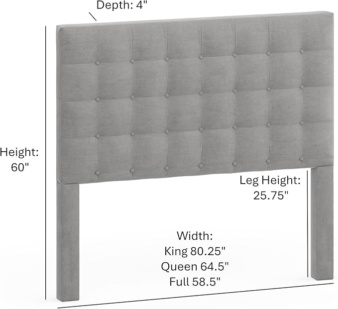 Grey Sutton Queen Headboard