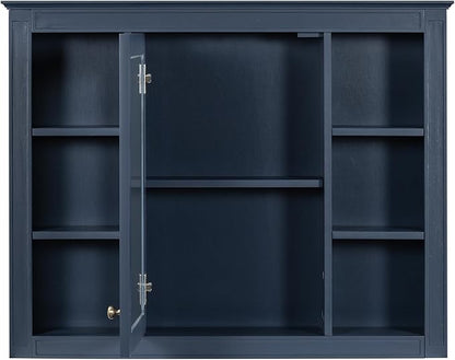 Bathroom Wall Cabinet with Mirror, 35'' x 27.5'' Medicine Cabinet with Mirror Door and Adjustable Shelves, Over Toilet Storage Cabinet, Wall-Mounted Bathroom Mirrors for Over Sink with Storage