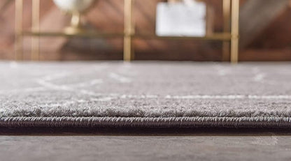 Unique Loom Trellis Frieze Collection Area Rug - Geometric (5' 1" x 8', Dark Gray/ Ivory)