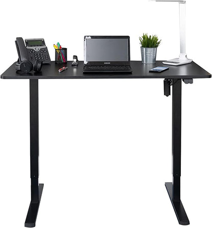 Stand Up Desk Store Electric Compact Standing Desk (Black Frame/Matte Black Top, 48” Wide)