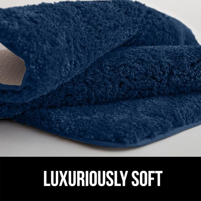GORILLA GRIP Bathroom Rugs, 42x24, Ultra Soft Absorbent Mat, Thick Plush Bath Rug, Machine Washable, Microfiber Quick Dry, Mats for Shower, Bathtub and Floor, Home Decor Accessories, Navy Blue