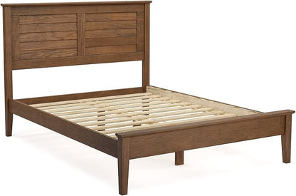 Grain Wood Furniture Greenport Solid Wood Platform Bed, Full Size, Brushed Walnut