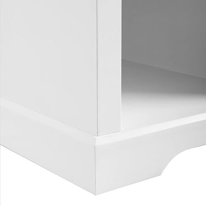 Crosley Furniture Anderson Entryway Storage Bench with Shoe Rack Organizer Shelves, White