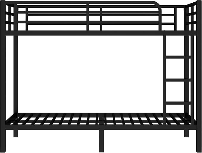 Bellemave Twin XL Over Twin XL Bunk Bed for Adults, Heavy Duty Bunk Beds Frame with Build in Ladder and Full Length Guardrail, Easy Assemble Bunkbeds, Noise Reduced, Mattress Not Included, Black
