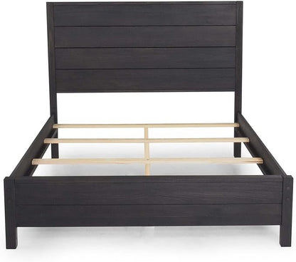 Grain Wood Furniture Montauk Solid Wood Bed, Twin Size, Farmhouse Black