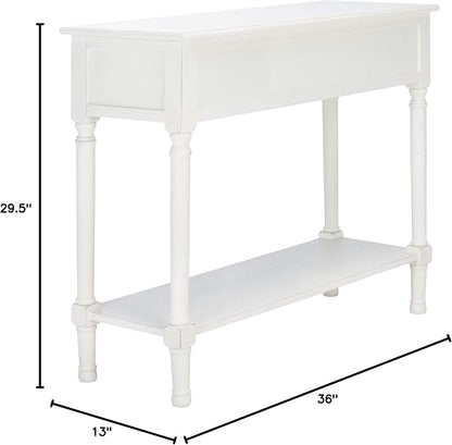Safavieh Home Collection Tate Distressed White 2-Drawer Bottom Shelf Console Table