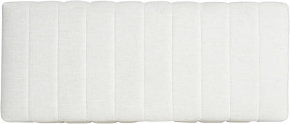 Christopher Knight Home Kira Living Room Ottoman with Storage, Linen Upholstered Storage Ottoman Bench with Channel-Tufted Design, Wood Frame Sofa Foot Stool, Bedroom End of Bed Bench, Beige